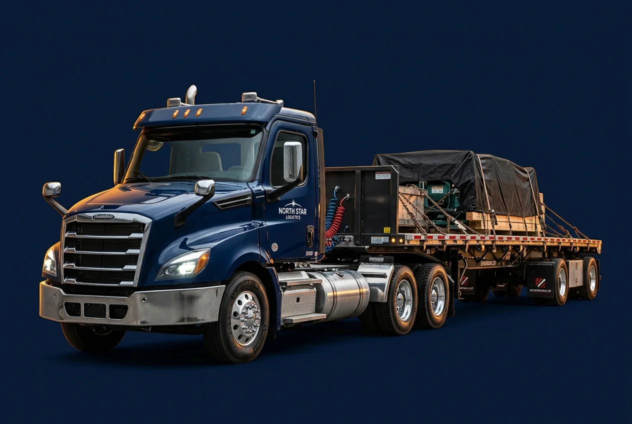 Heavy-Duty Flatbed Step-Deck Trailer Truck